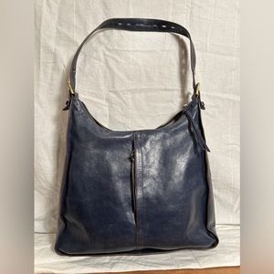 Hobo Marley Shoulder Bag Navy Blue Leather.